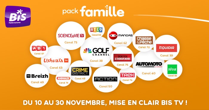 Mise en clair BIS TV du 10 au 30 novembre